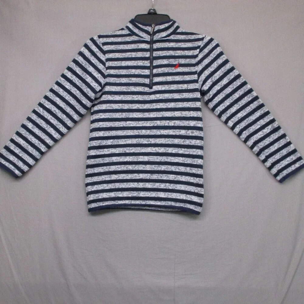 Nautica Long Sleeve Stripe Shirt Gray &‎ Blue Boys Size | 6